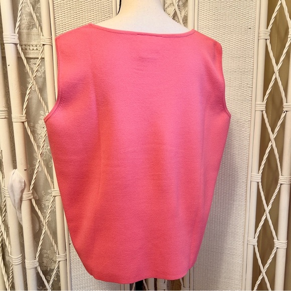 Talbots Shell Sweater Coral Pink Sleeveless Knit Blend Scoop Neck Plus size 1X - Picture 6 of 14